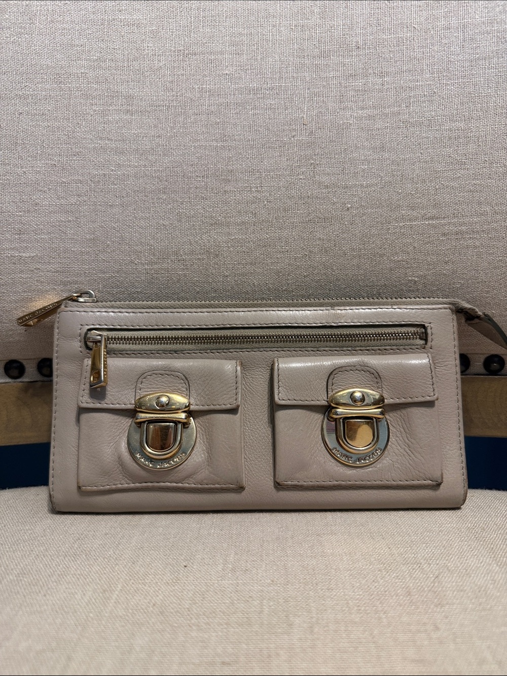 Marc Jacobs Double-Pocket Leather Clutch/Wallet